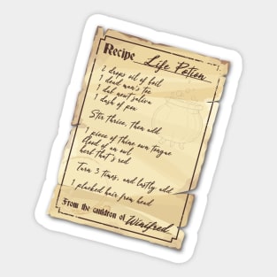 Life Potion Recipe Sticker